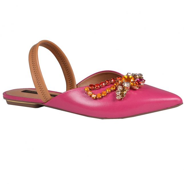 Sapatilha Slingback Couro Rosa V20