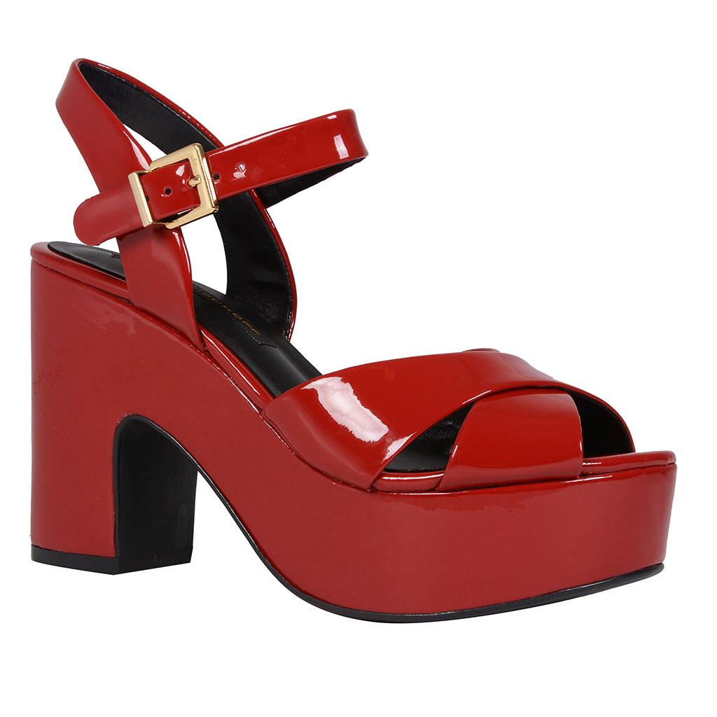 sapato plataforma vermelho