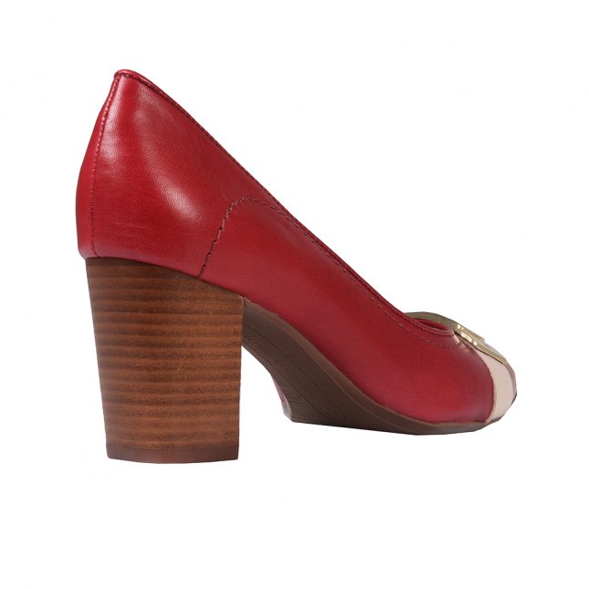 scarpin vermelho salto bloco