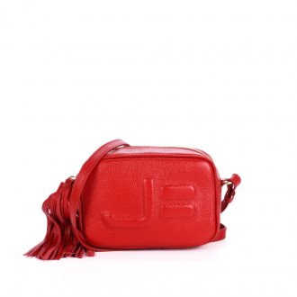 Imagem - Bolsa Transversal Vermelho Tulipa Pequena Barbicacho JB Couro