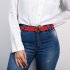 Cinto Quadril Azul Marinho Estelar Vermelho Tulipa Reversvel Couro 4