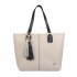 Bolsa Shopping Couro Floter Off White/Preto V22