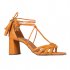 Sandlia Couro Honey Salto Bloco I21