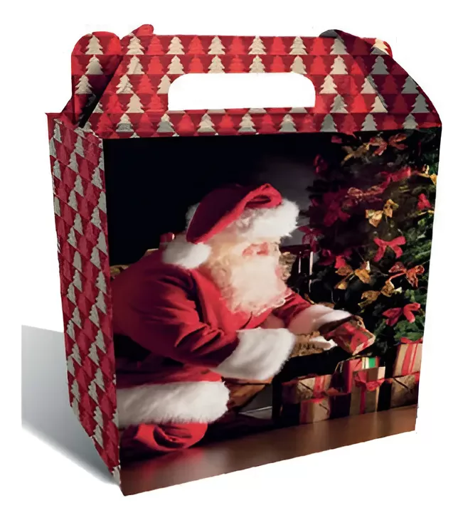 Caixa p/6 doces Magia de Natal 13x10,5x4,5cm - Cromus | Juliplast