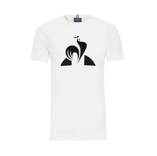 Camiseta Le Coq Ess Tee Logo Ss masculino branco e preto Le Coq Casuais BCO PTO