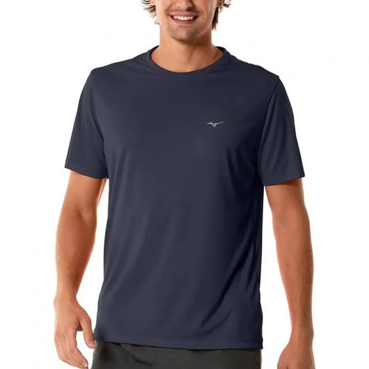 Camiseta Mizuno Cutoff Para Hombre - Azul/Plateado, Estilo Deportivo Y Moderno
