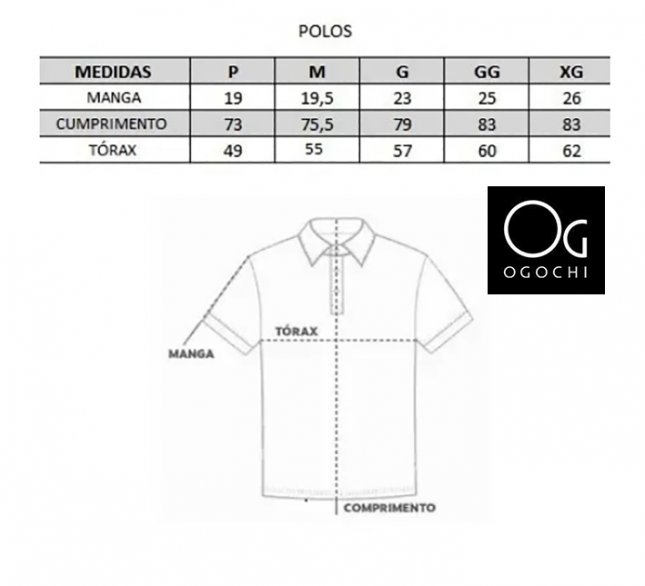 Camiseta Polo Mc Slim Ogochi 7000001 Masculina