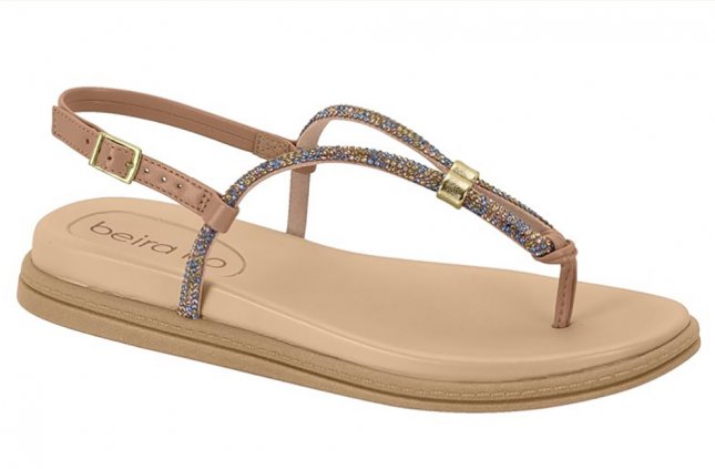 Sandalia Rasteira Papete Strass Beira Rio 8513109 Feminina