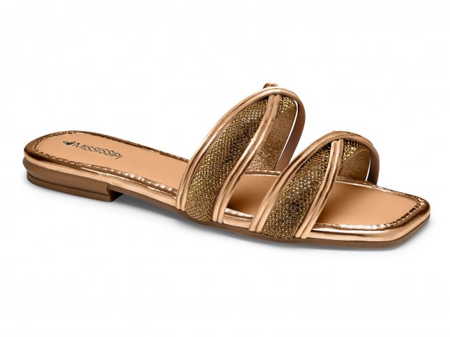 Sandália Rasteira Strass Mississipi Mb381 Feminino