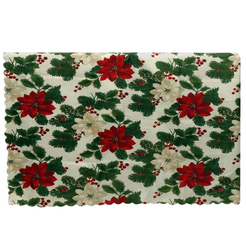 TOALHA DE MESA FLORES 160X270CM
