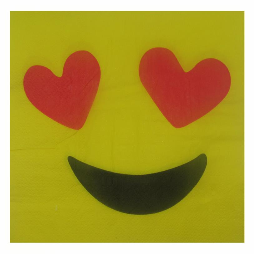GUARDANAPOS EMOJI HEART EYES 20 PEÇAS