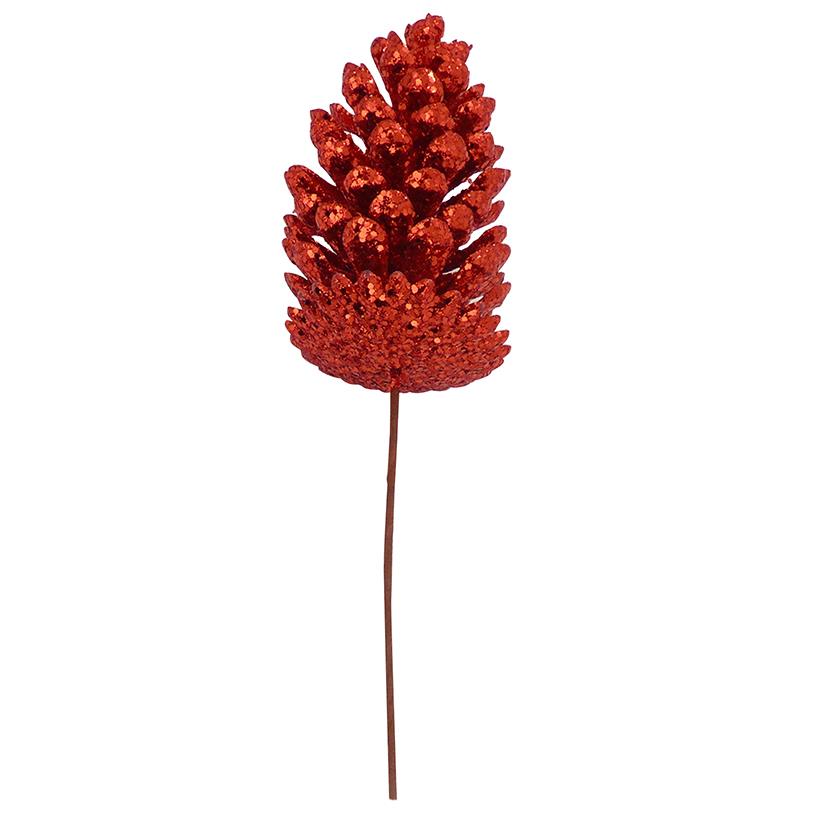 PICK PINHA GLITTER VERMELHA 40CM