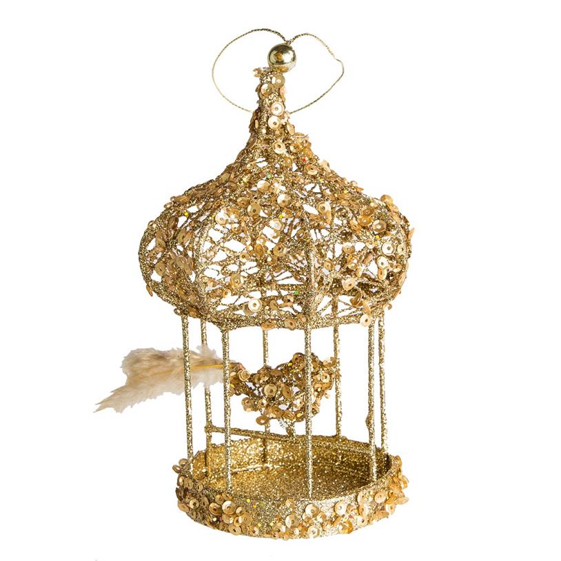 GAIOLA PENDENTE OURO 15CM