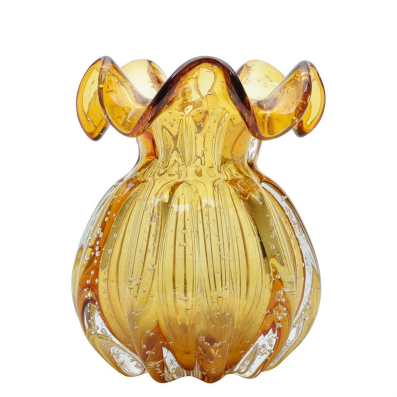VASO MURANO ITALY AMBAR 13X17CM