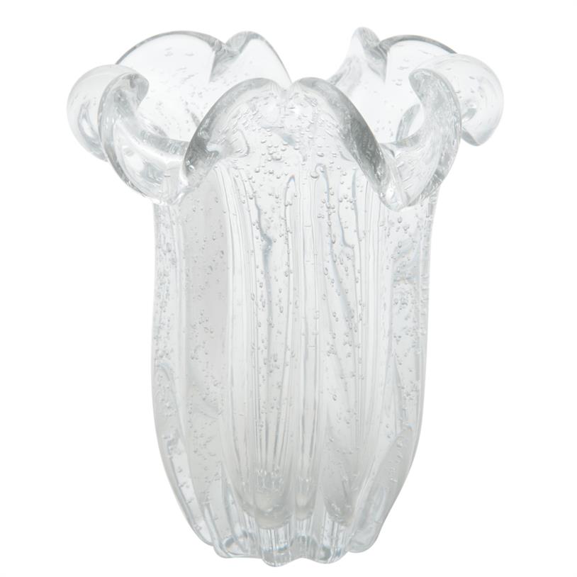 VASO MURANO ITALY TRANSPARENTE 18X21CM
