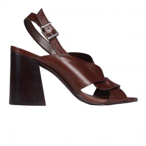 sandalia de couro marrom