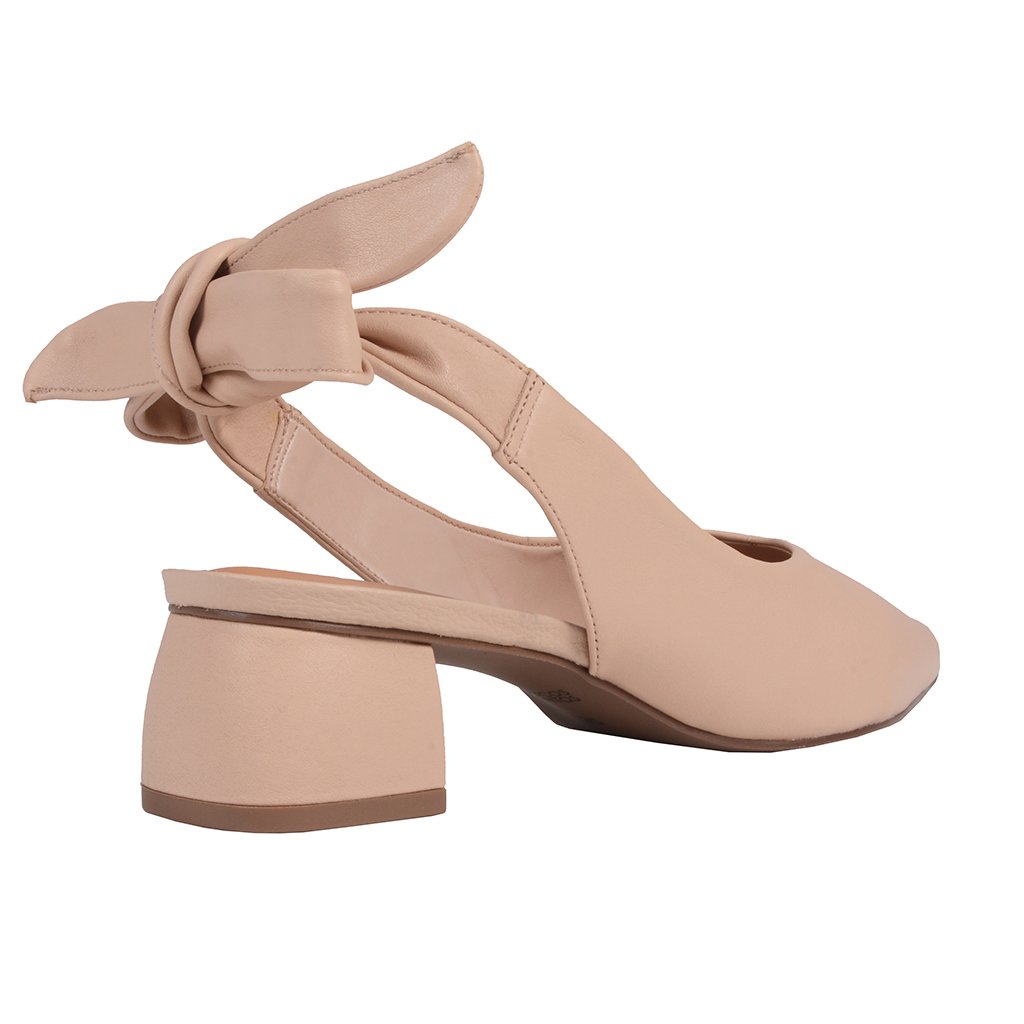 Slingback Couro Blush com Salto Bloco V20 Loucos & Santos Loja Virtual