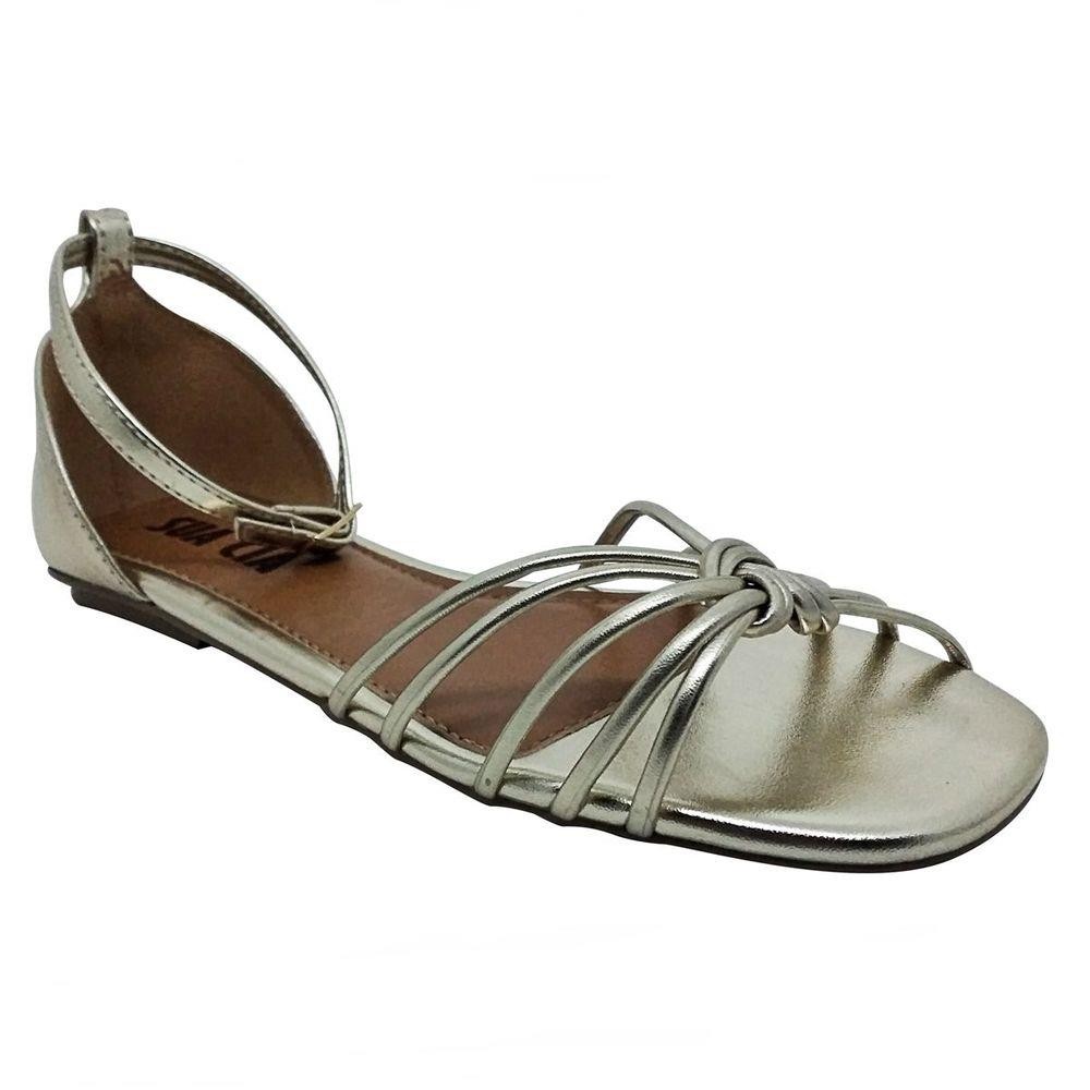 Compre Sua Cia Sandália Rasteira Sua Cia Salomé Madeira Dourado Online