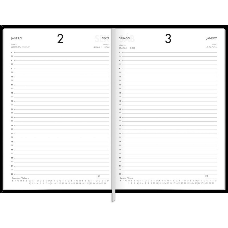 Agenda Regalo Bolígrafo Marcador Agenda 2024 Diaria A5 15x21cm Piel Sintética Azul - Incluye Bolígrafo Y Marcador - Ideal Oficina, Peluquería, Restaurante Agenda De Oficina