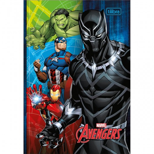 Caderno Brochura Capa Dura 1/4 Avengers 48 Folhas (Pacote com 5 unidades) - Sortido