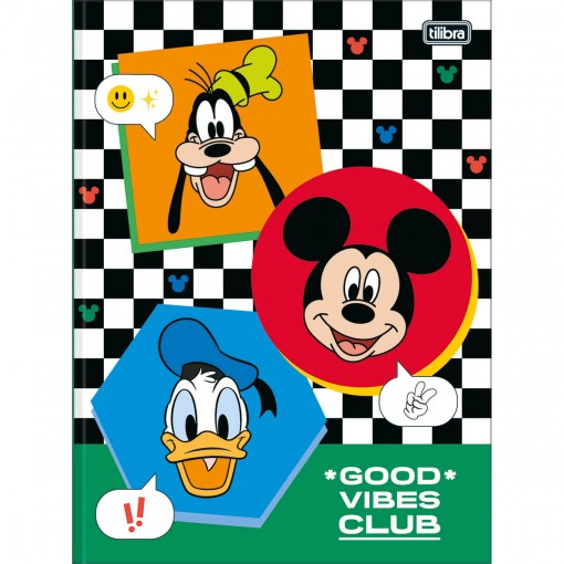 Caderno Brochura Capa Dura Universitrio Mickey 80 Folhas (Pacote com 5 unidades) - Sortido