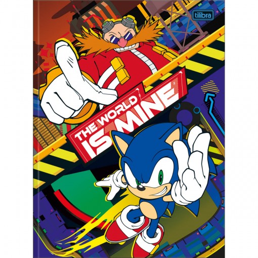Caderno Brochura Capa Dura Universitário Sonic 80 Folhas - Capa