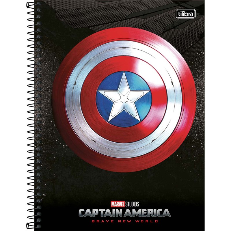 Caderno Espiral Capa Dura Universitário 10 Matérias Capitão