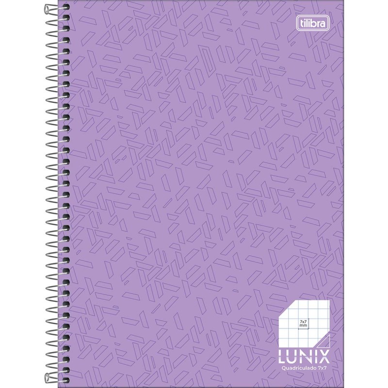 Caderno Quadriculado 7x7 mm Espiral Capa Dura Universitário Lunix