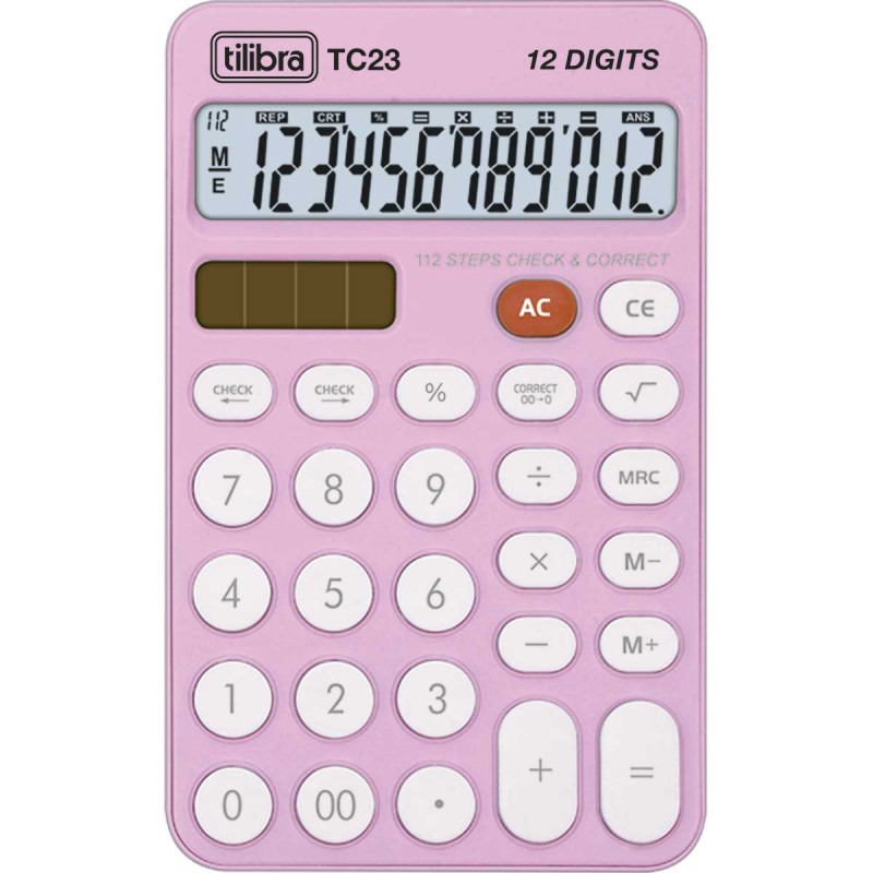 Calculadora de Mesa TC23 Rosa Claro
