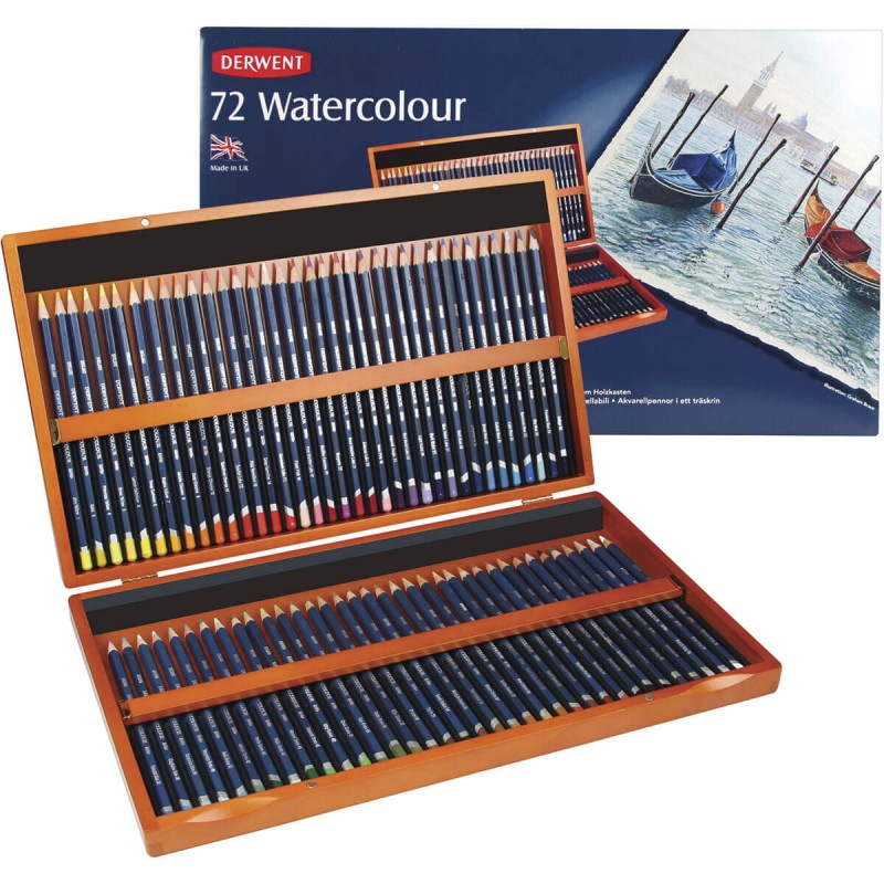 Lápis de Cor Watercolour 72 Cores Estojo Madeira Derwent