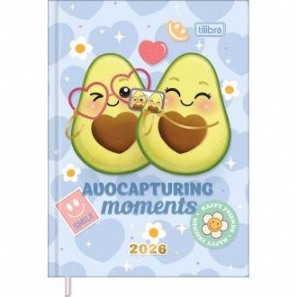 Agenda Costurada MIni 7,8 x 10,8 cm Abacute 2026 - Avocapturing Moments - Azul 1
