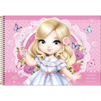 Caderno de Cartografia e Desenho Milimetrado Espiral Capa Dura Jolie 80 Folhas (Pacote com 4 unidades) - Sortido 1