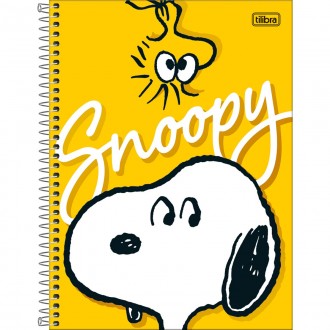 Caderno Espiral Capa Dura Universitário 1 Matéria Snoopy 80 Folhas - Cabeça Do Snoopy - Sortido 1