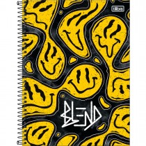 Imagem - Caderno Espiral Capa Dura Universitrio 10 Matrias Hype 160 Folhas - Smiley fundo preto - Sortido