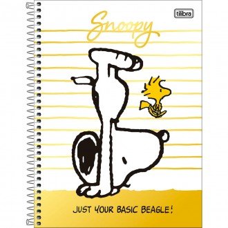 Caderno Espiral Capa Dura Universitário 10 Matérias Snoopy 160 Folhas - Just Your Basic Beagle! - Sortido 1