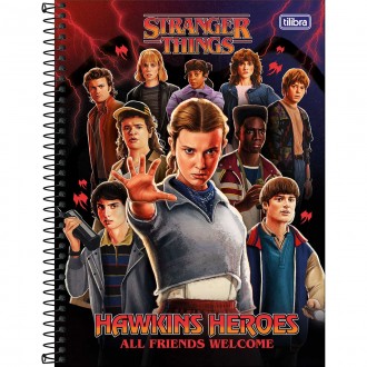 Caderno Espiral Capa Dura Universitário Connect 1 Matéria Stranger Things 80 Folhas - Sortido 1