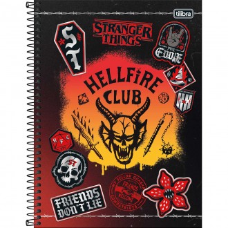 Caderno Espiral Capa Dura Universitário Connect 10 Matérias Stranger Things 160 Folhas - Hellfire Club 1
