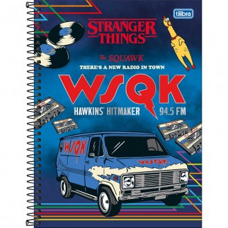 Caderno Espiral Capa Dura Universitário Connect 10 Matérias Stranger Things 160 Folhas - The Squawk Wsqk 1
