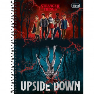 Caderno Espiral Capa Dura Universitário Connect 10 Matérias Stranger Things 160 Folhas - Upside Down 1