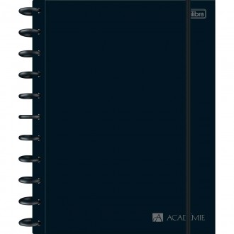 Caderno Tilidisco Capa Dura Universitário Connect 10 Matérias Académie Preto 160 Folhas 1