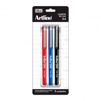 Caneta Hidrográfica 0.4mm EK-200 Artline - Blister com 3 Unidades 1