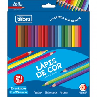 Imagem - Lápis de Cor 24 Cores Sextavado Resina