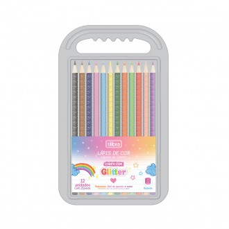 Imagem - Lápis de Cor Corpo com Glitter 12 Cores Redondo
