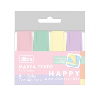 Marca-Texto Mini Happy - Blister com 4 Unidades 1