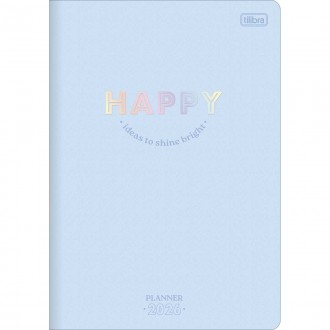 Planner Grampeado 17,8 x 25,4 cm Happy 90 G 2026 - Azul 1