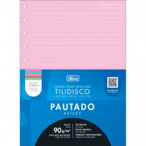 Imagem - Refil para Tilidisco Universitrio Folhas Coloridas Pauta Branca 50 Folhas