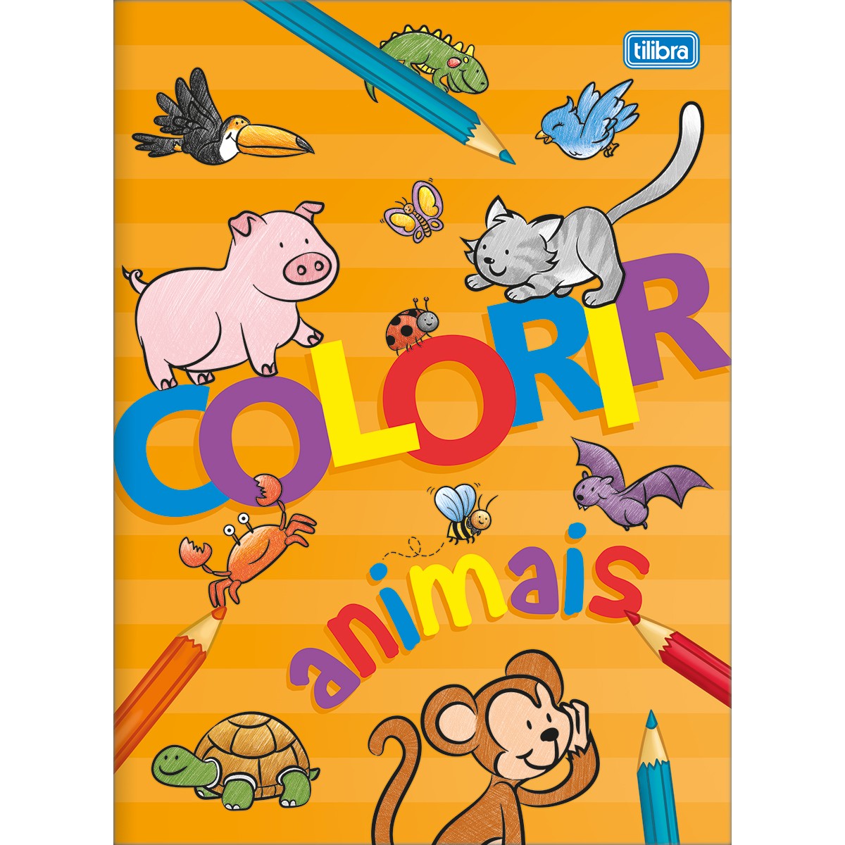 Álbum Colorir Animais Aprender, Brincar e Colorir 8 Folhas