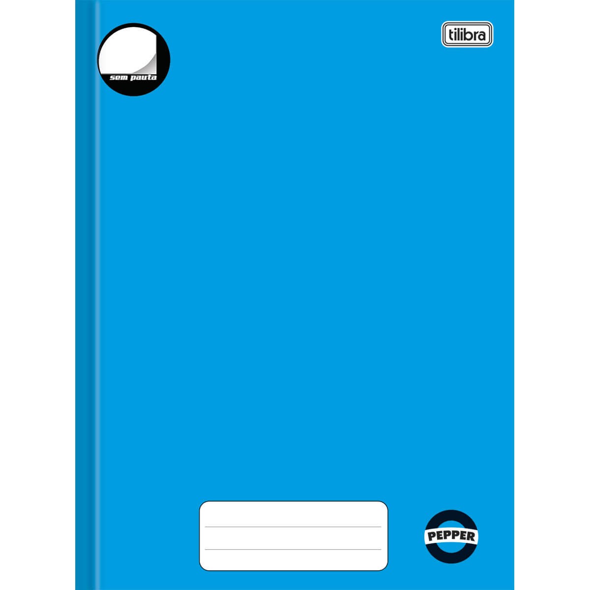 Caderno Brochura Capa Dura Universitário sem Pauta Pepper Azul 80 Folhas