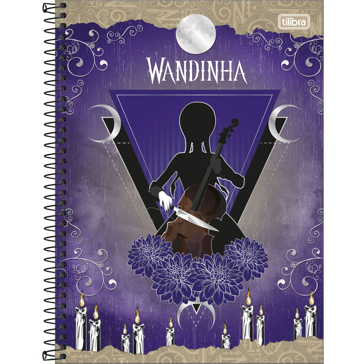 Caderno Espiral Capa Dura Universitário 1 Matéria Wandinha 80 Folhas ...