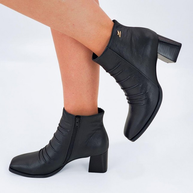 Dina Mirtz Bota Cano Curto Preta Salto Medio Bota Dina Mirtz